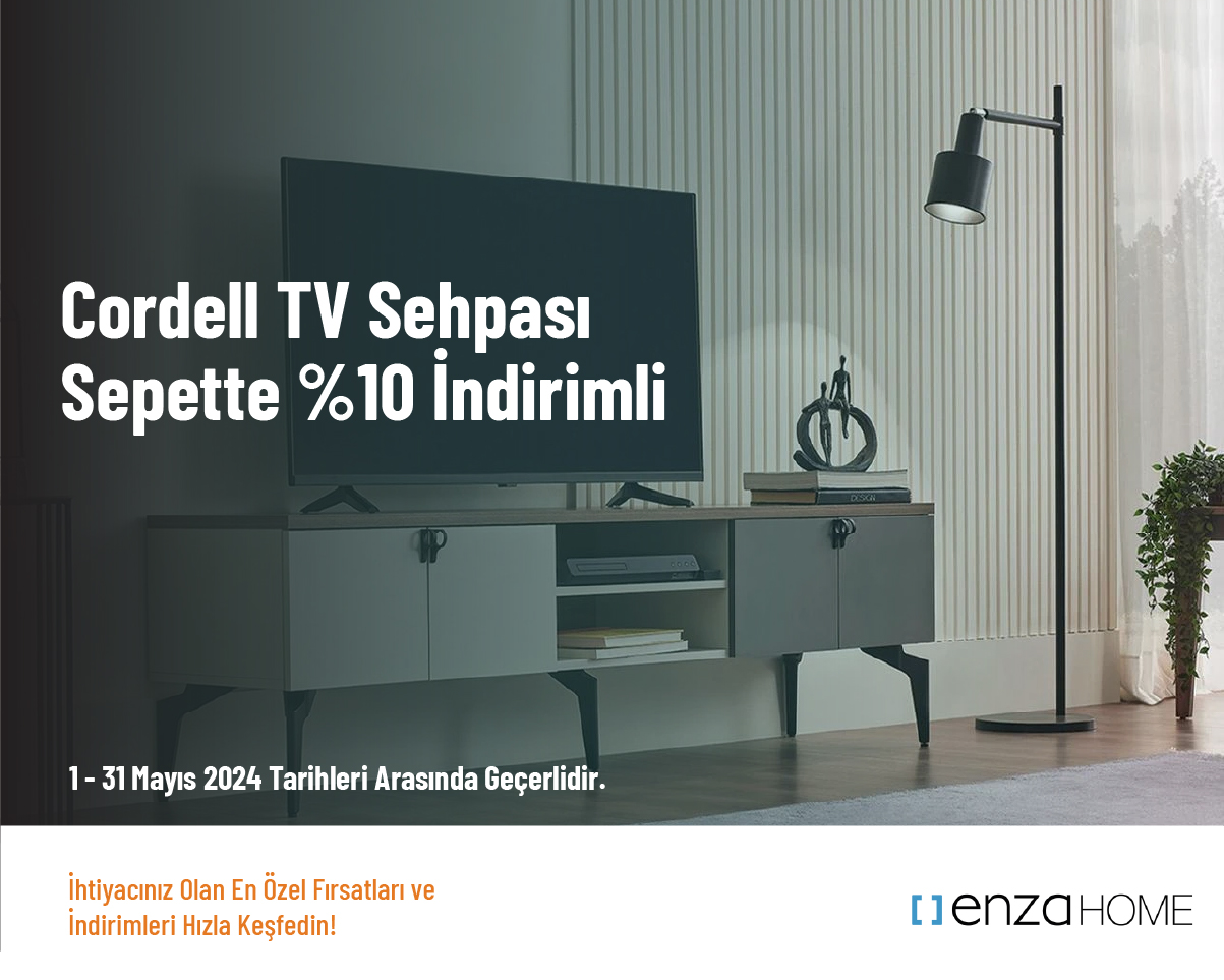 Cordell TV Sehpası Sepette %10 İndirimli