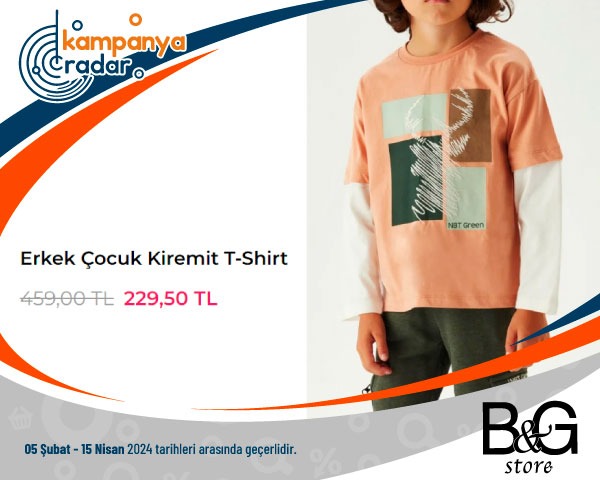 BG Store Erkek Çocuk Kiremit T-Shirt