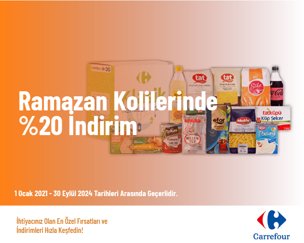 Ramazan Kolilerinde %20 İndirim