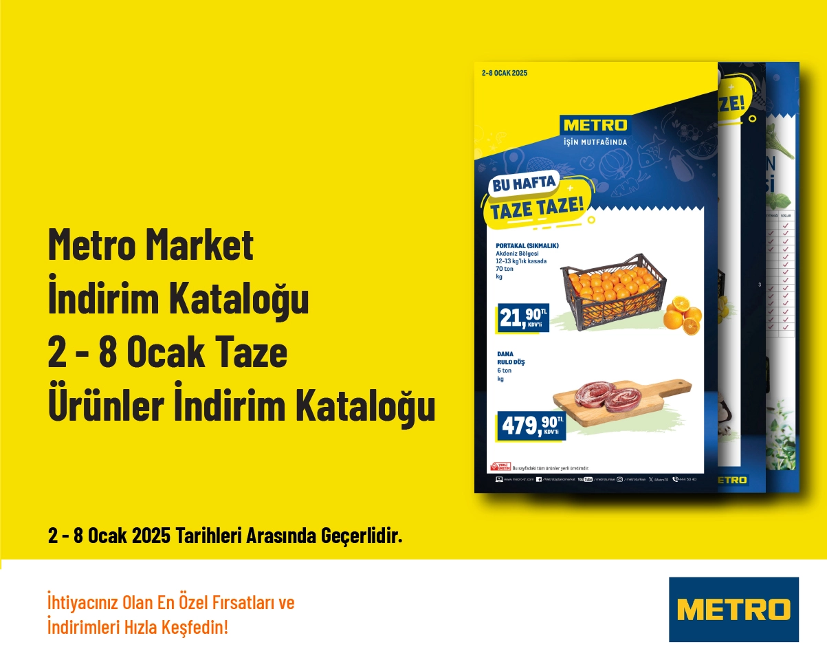 Metro Market İndirim Kataloğu - 2 - 8 Ocak Taze Ürünler İndirim Kataloğu