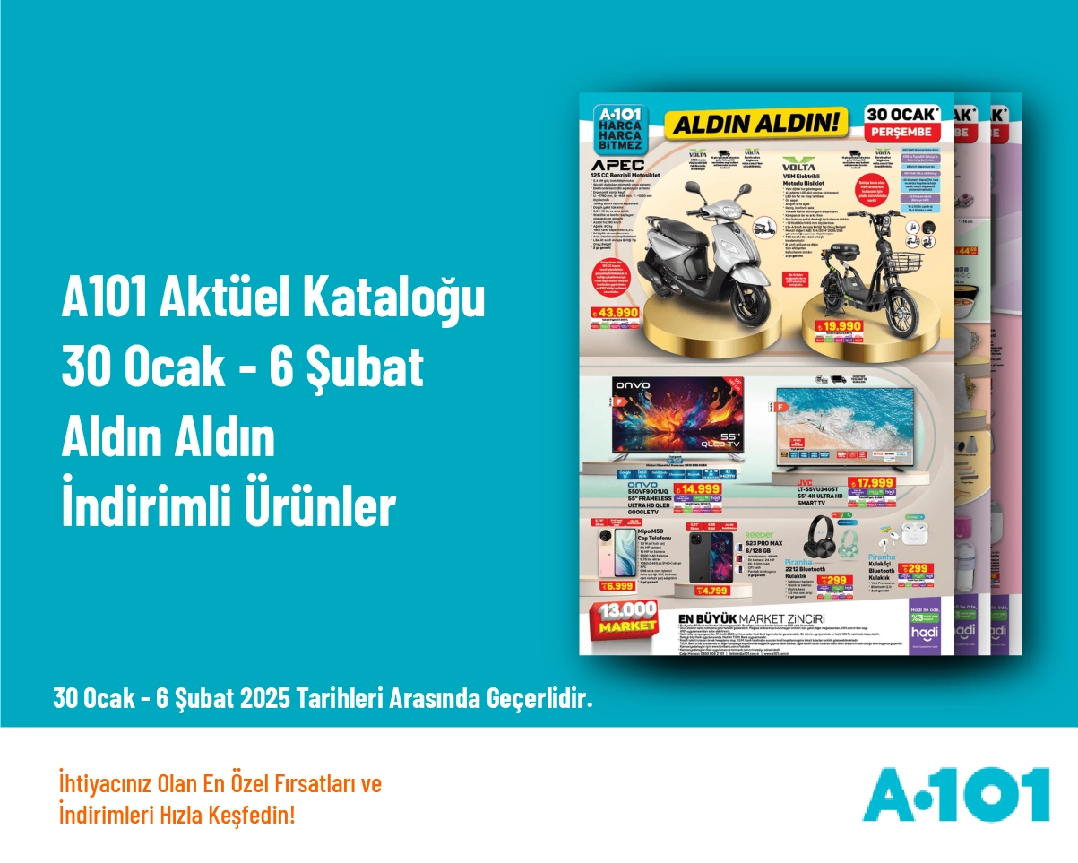 A101 Aktüel Kataloğu - 30 Ocak - 6 Şubat Aldın Aldın İndirimli Ürünler