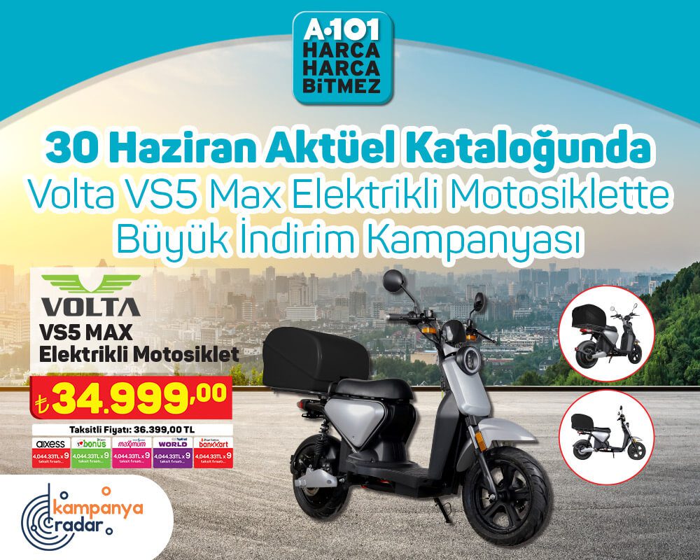 A101 Volta VS5 Max elektrikli motosiklette büyük indirim kampanyası