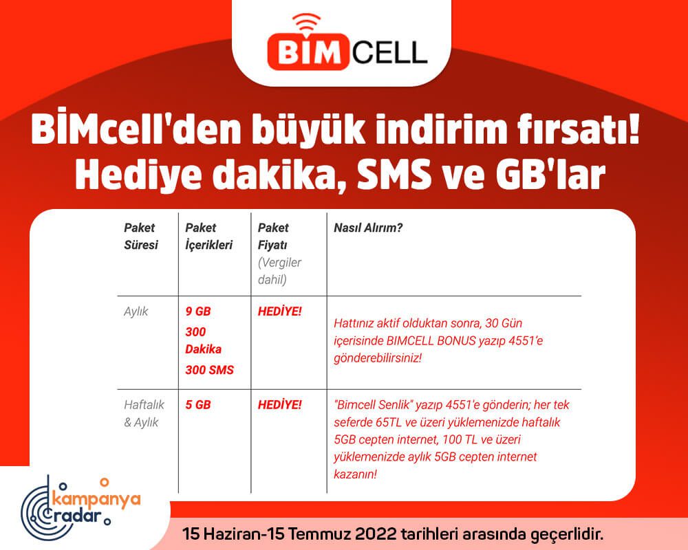 BİMcell'den büyük indirim fırsatı! Hediye dakika, SMS ve GB'lar