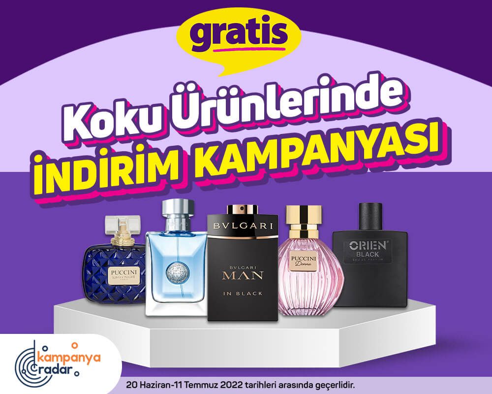 Gratis koku ürünlerinde indirim kampanyası! Parfüm ve deodorantlarda indirim