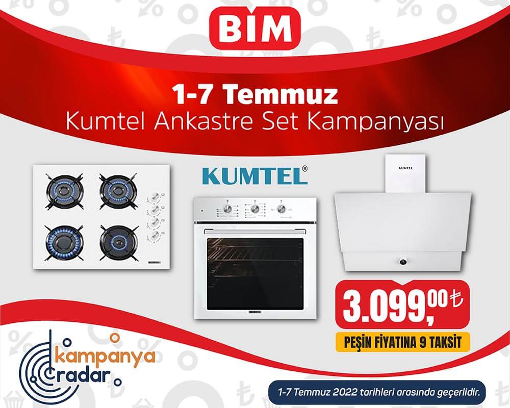 Bim 1 Temmuz Kataloğunda Kumtel Ankastre Set Kampanyası