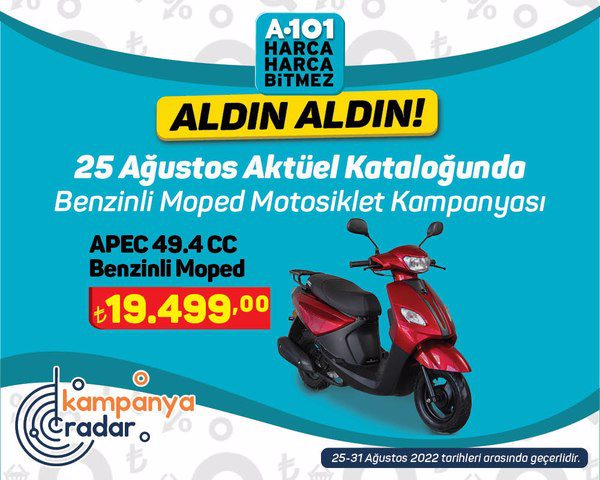 A101 motosiklet kampanyası! A101 25 Ağustos kataloğunda lüks Benzinli Moped kampanyası