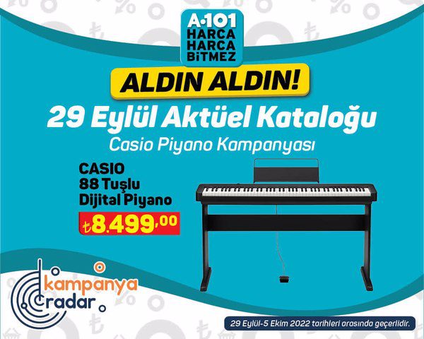 A101 29 Eylül kataloğunda Casio piyano kampanyası