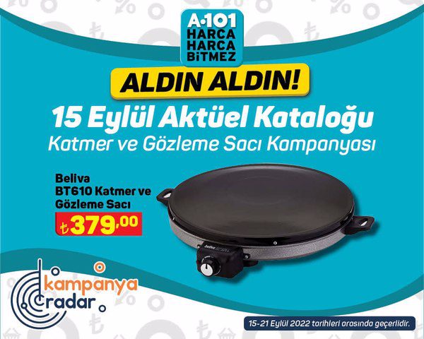 A101 15 Eylül kataloğunda katmer ve gözleme sacı kampanyası