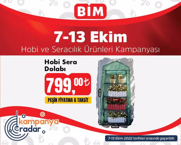 Bim 7 Ekim kataloğunda hobi ve seracılık ürünleri kampanyası