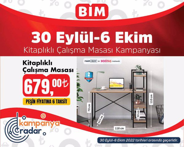 Bim kitaplıklı çalışma masası kampanyası! Bim 30 Eylül aktüel kataloğu