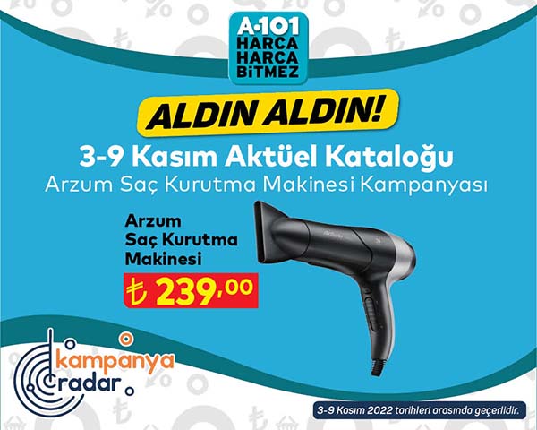 A101 Arzum saç kurutma makinesi kampanyası