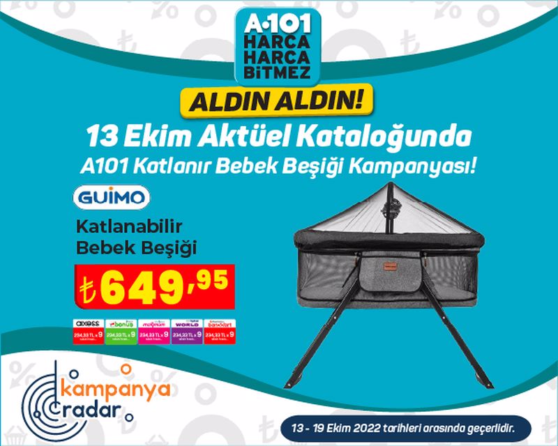 A101 katlanır bebek beşiği kampanyası! A101 13 Ekim kataloğu