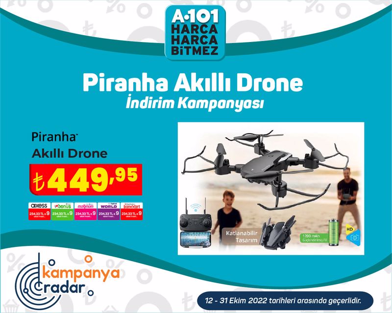 A101 Piranha akıllı drone indirim kampanyası