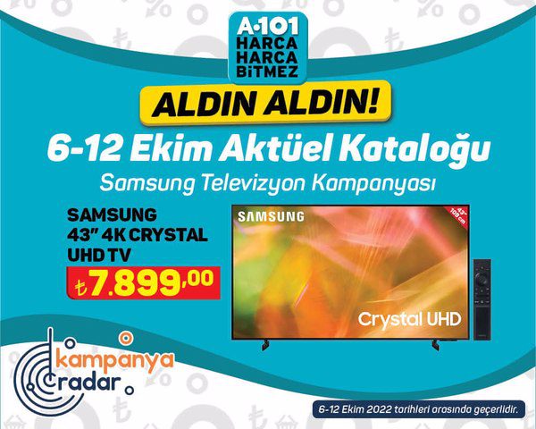 A101 6 Ekim kataloğunda Samsung televizyon kampanyası