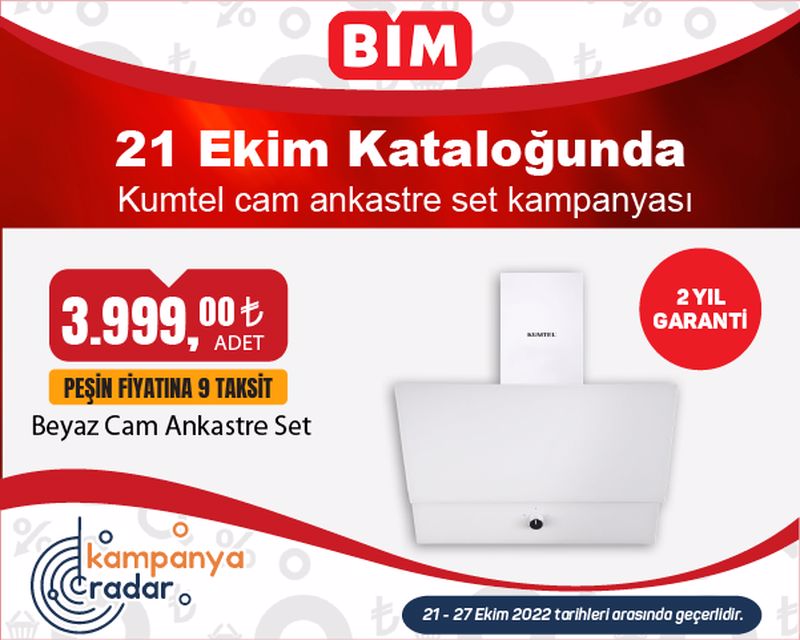 Bim 21 Ekim kataloğunda Kumtel cam ankastre set kampanyası