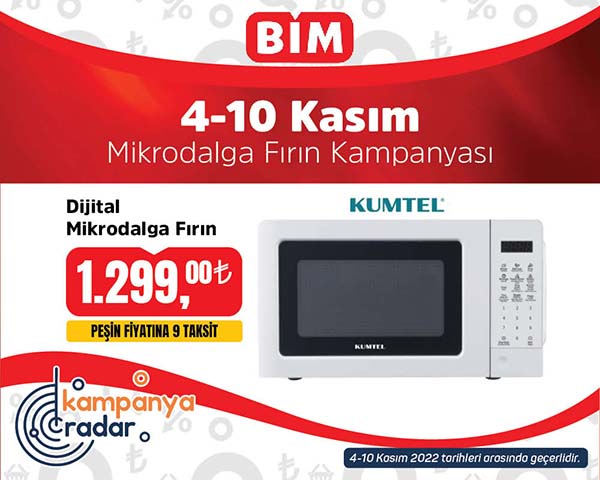 Bim mikrodalga fırın kampanyası! Bim 4-10 Kasım kataloğu