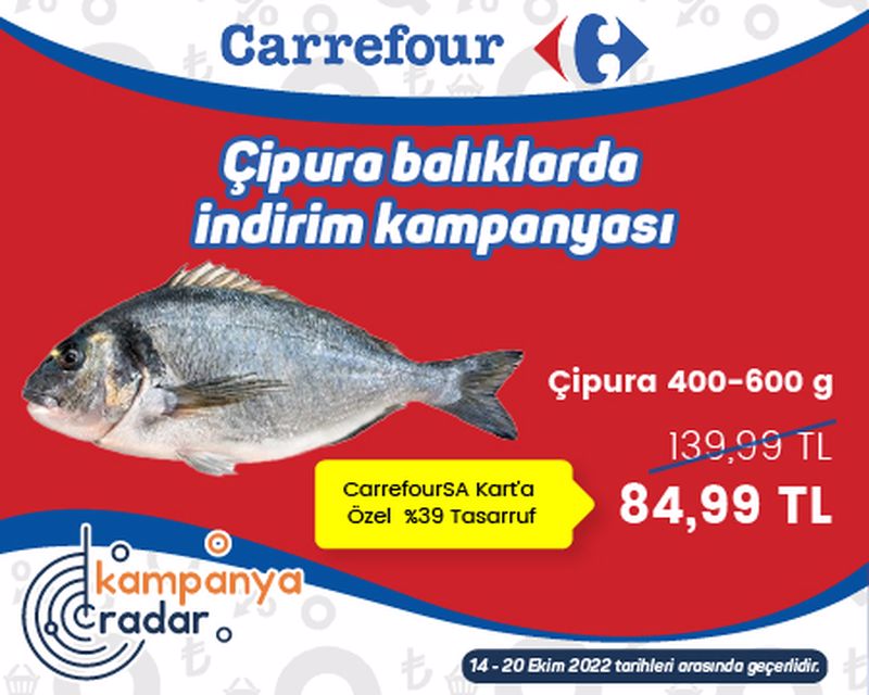 Carrefour Çipura balıklarda indirim kampanyası