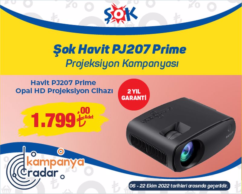 Şok Havit PJ207 Prime Opal Taşınabilir HD Projeksiyon kampanyası! En ucuz fiyat