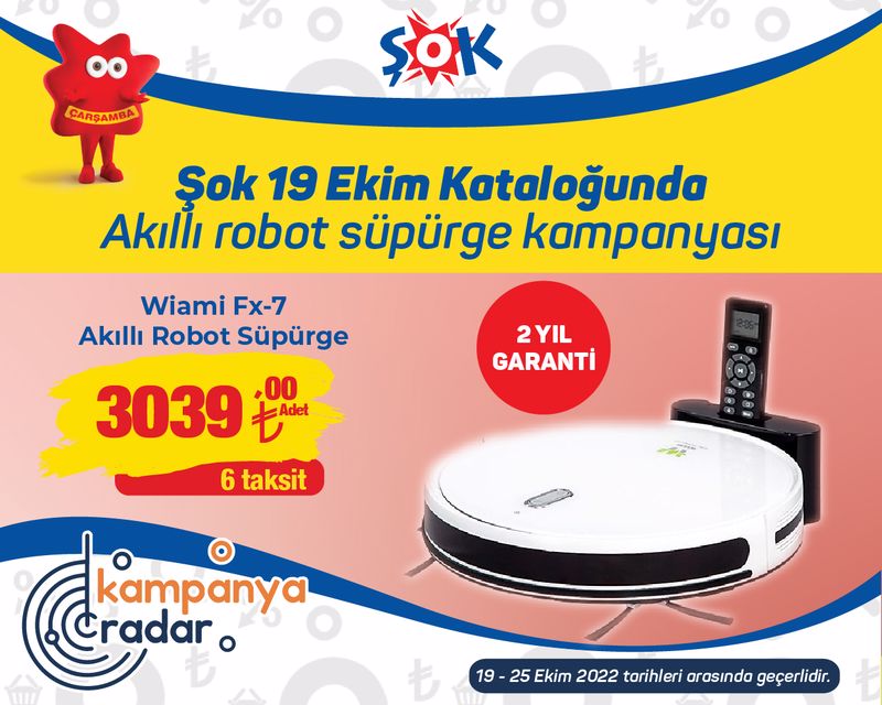 Şok 19 Ekim kataloğunda akıllı robot süpürge kampanyası