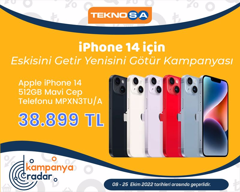 Teknosa iPhone 14 için eskisini getir yenisini götür kampanyası