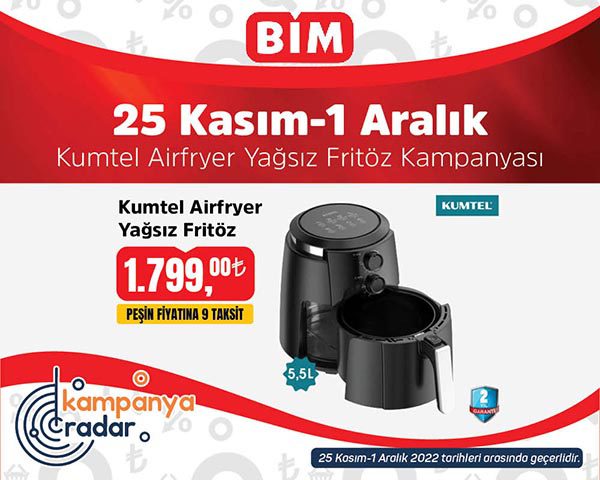 Bim Kumtel Airfryer Yağsız Fritöz kampanyası