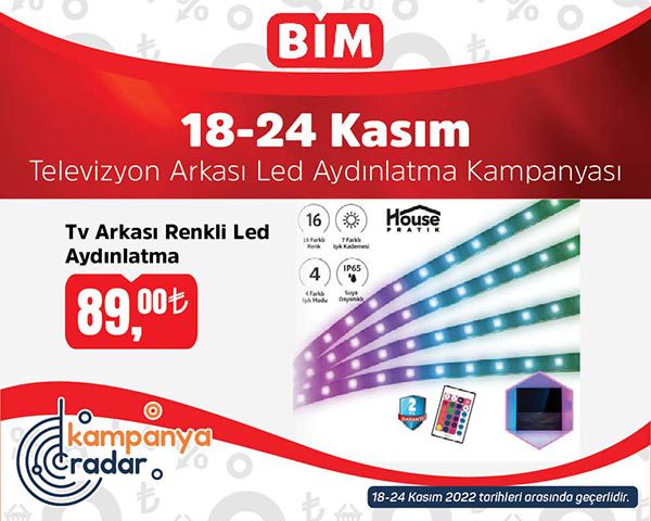 Bim televizyon arkası renkli led aydınlatma