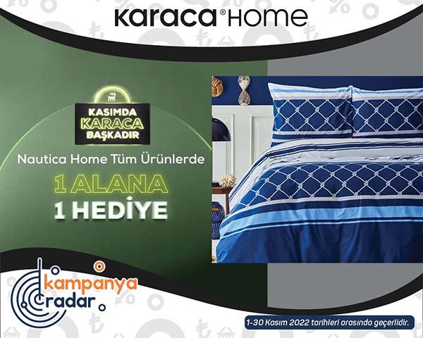 Karaca 1 alana 1 bedava kampanyası! Nevresim takımı, çarşaf, yastık, yatak örtüsü