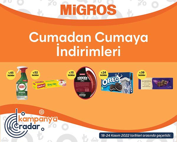 Migros cumadan cumaya indirimleri