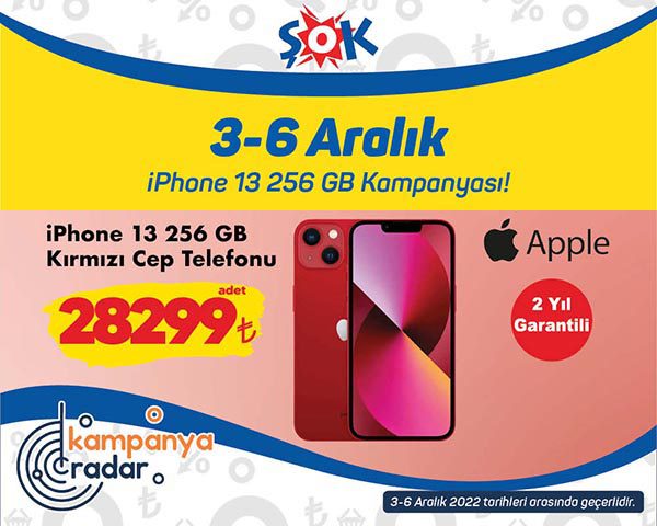 Şok hafta sonu fırsatlarında kırmızı İPhone 13 kampanyası