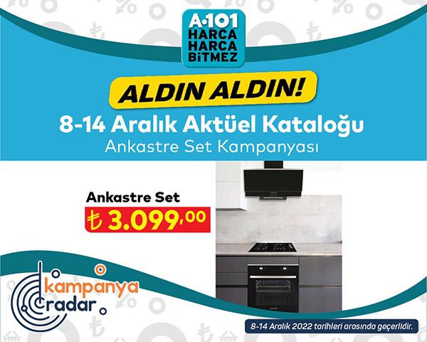 A101 8 Aralık kataloğunda ankastre set kampanyası