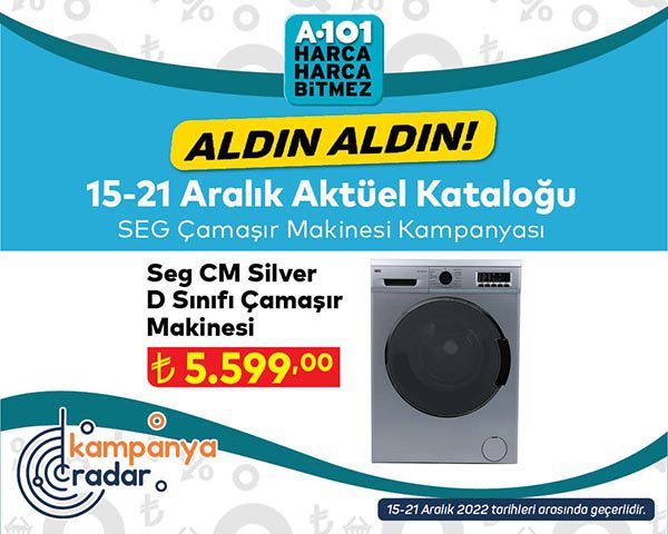 A101 Seg CM Silver D sınıfı çamaşır makinesi kampanyası