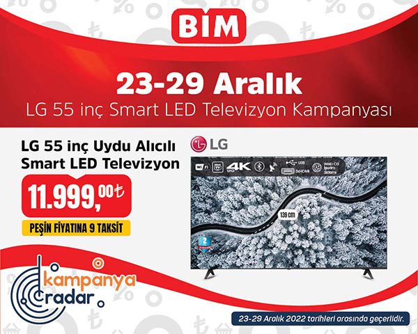 Bim LG 55 inç Uydu Alıcılı Smart LED Televizyon kampanyası