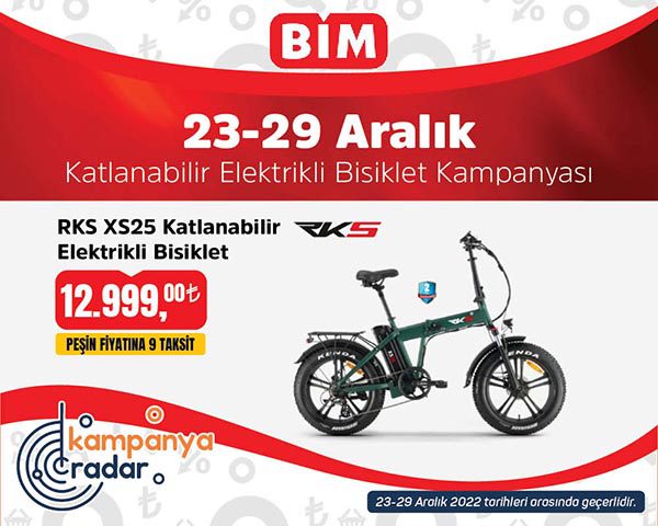 Bim 23 Aralık kataloğunda RKS XS25 katlanabilir elektrikli bisiklet kampanyası