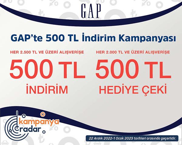 GAP’te 500 TL indirim kampanyası
