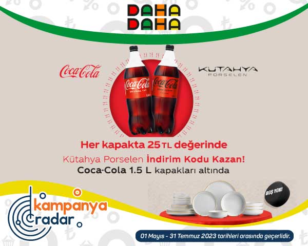 Coca-Cola kapaklarında Kütahya Porselen indirim kodu