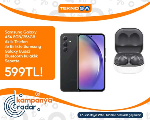 Teknosa'dan Galaxy A54 cep telefonu alana indirimli bluetooth kulaklık