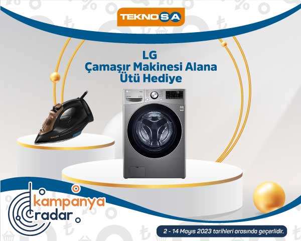 Teknosa'dan LG çamaşır makinesi alana ütü hediye kampanyası