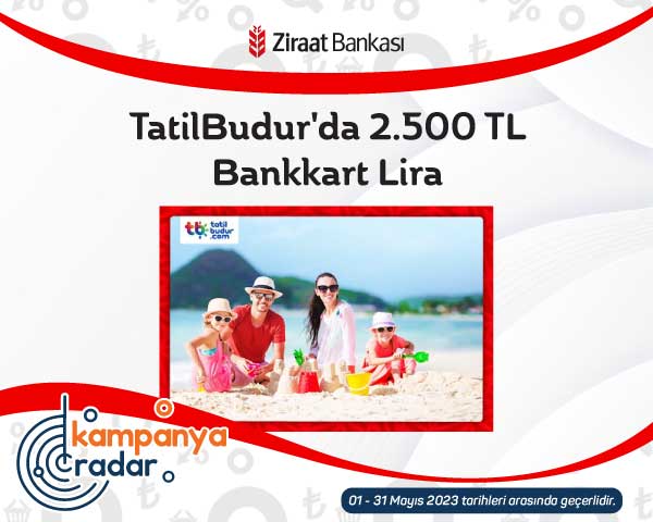 Ziraat Bankası TatilBudur'da 2500 Bankkart lira kazanma kampanyası