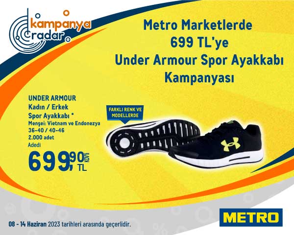 Metro marketlerde 699 liraya Under Armour spor ayakkabı kampanyası