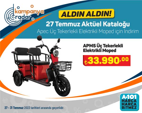 A101’de Apec üç tekerlekli elektrikli moped için indirim