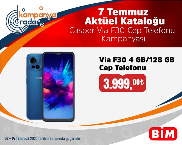 Bim'de indirimli Casper Via F30 cep telefonu kampanyası