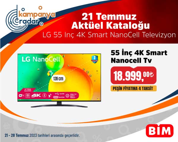 Bim’de LG 55 inç 4K Smart NanoCell televizyonda indirim