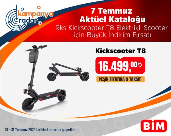 Bim’de RKS Kickscooter T8 elektrikli scooter için büyük indirim fırsatı