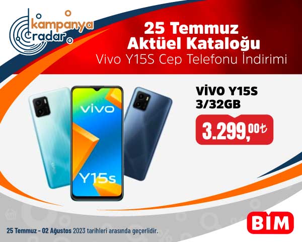 Bim’de Vivo Y15S cep telefonu indirimli fiyatla satışta