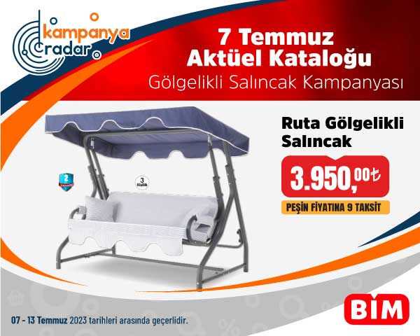 Bim'in 7 Temmuz kataloğunda gölgelikli salıncak kampanyası