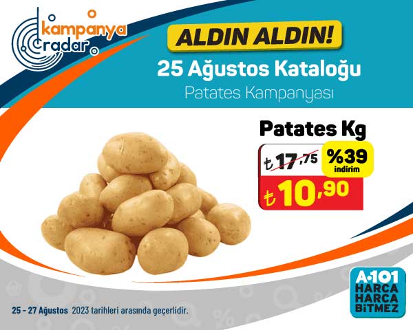 A101’de patates indirimi kampanyası! Bir kilo patates 10,90 lira