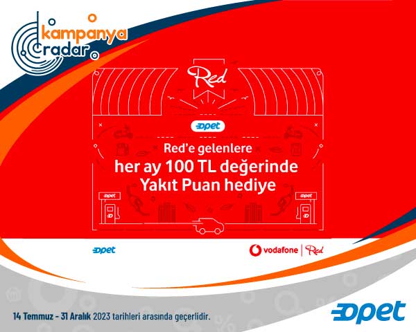 Vodafone Red’e özel Opet’te her ay 100 TL değerinde yakıt puan kampanyası