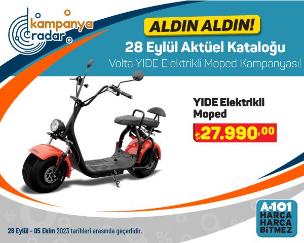 A101’de Volta YIDE elektrikli moped kampanyası! Şehrin tadını onunla çıkarın