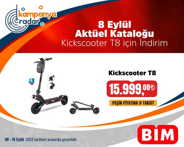 Bim’de Kickscooter T8 scooter indirimli fiyatlarla satışta