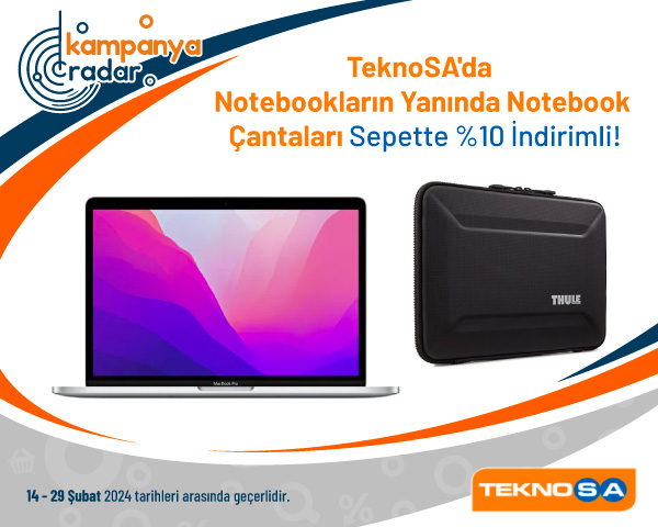 TeknoSA'da Notebookların Yanında Notebook Çantaları Sepette %10 İndirimli!